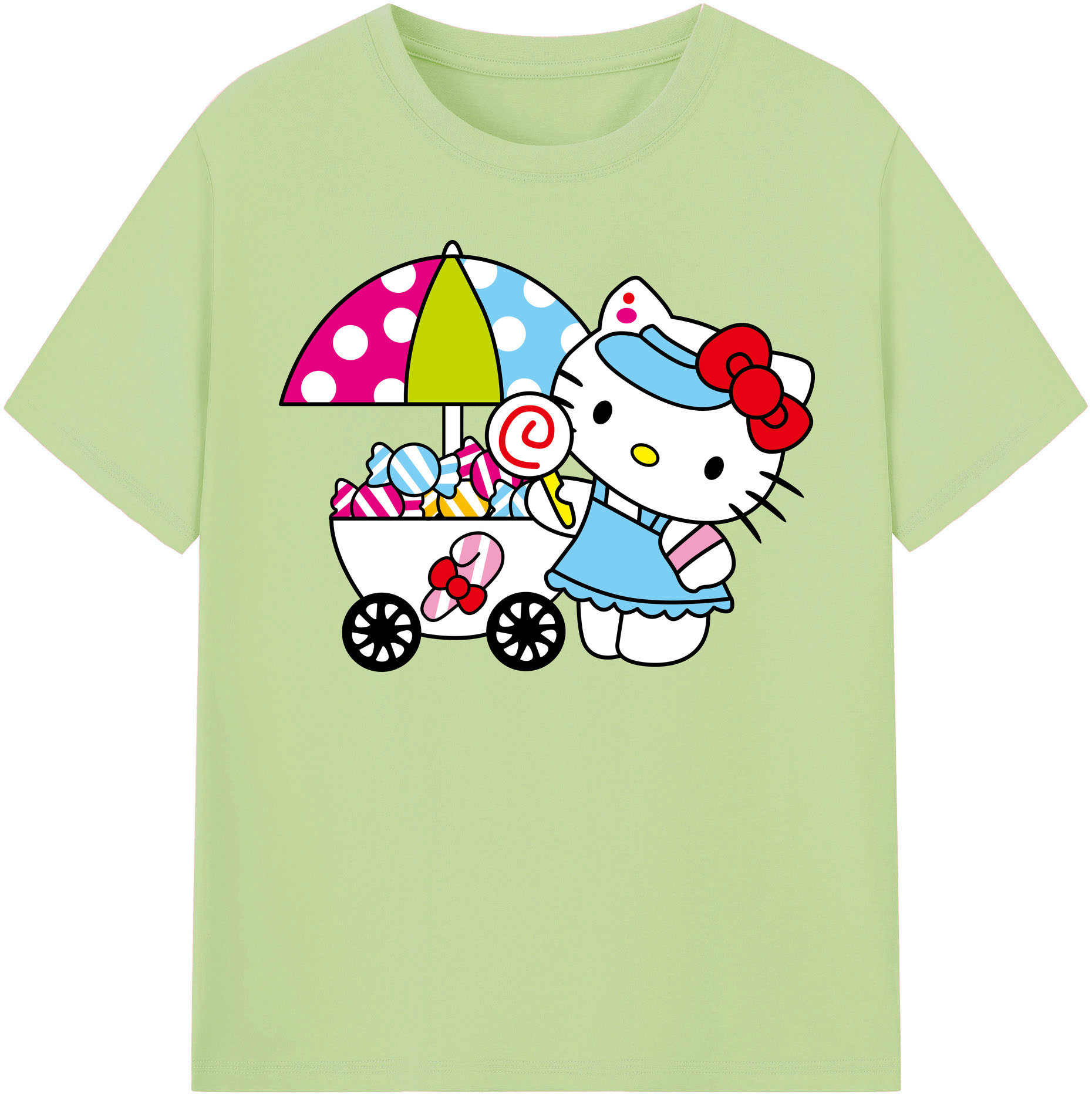 （画像用） Hello Kitty ハローキティ 綿100％半袖Tシャツ（フロントプリント）